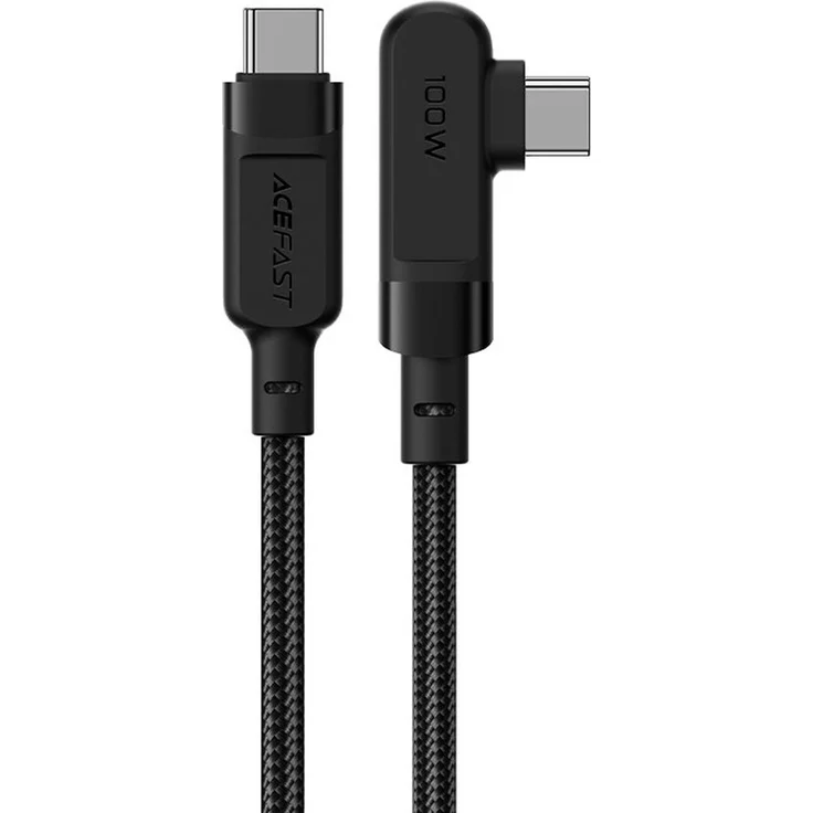 Acefast C5-03 abgewinkeltes USB Typ C Kabel, 2m, 100W (20V/5A), schwarz