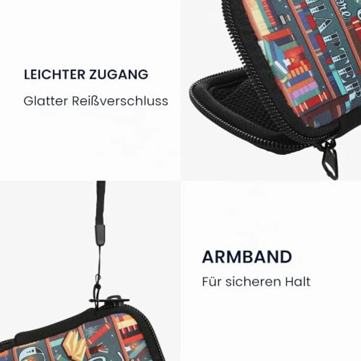 kwmobile Neopren Kopfhörer-Schutzhülle für in-ear Headphones, wetterfest, 6 x 9 cm, mit Reißverschluss – Bild 4