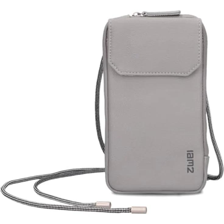 Zwei Mademoiselle.M Handytasche, grau, 100% Polyurethan, 10 cm x 3 cm x 19 cm – Bild 3