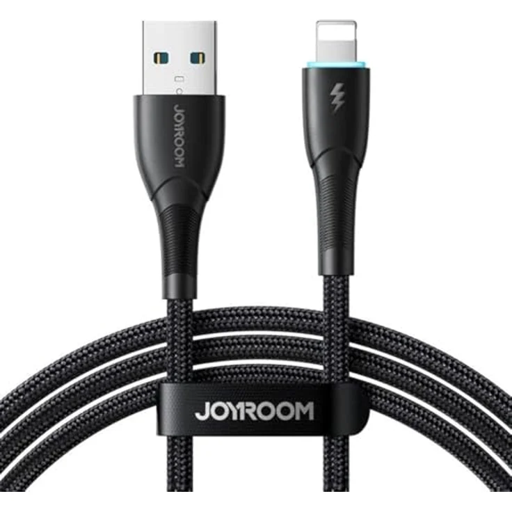 Joyroom Starry Serie SA32-AL3, 1m USB-A zu Lightning Kabel, 3A, mit sanftem Nachtindikator, schwarz – Bild 2