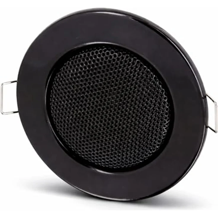 Einbau Lautsprecher Vollmetall 3W 80mm - Einbau 60mm - Klemm Montage - Niederohm Technik - für Wand und Decke - Halogen-Design - schwarz Einbau-Lautsprecher schwarz – Bild 2