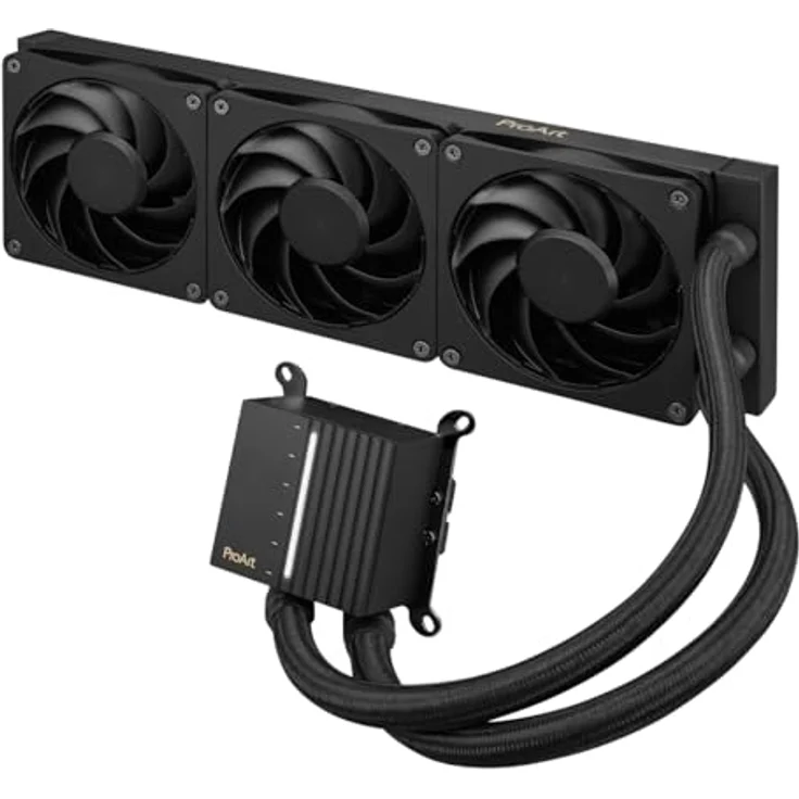 ASUS ProArt LC 360 All-in-One Flüssig-CPU-Wasserkühlung (mattschwarz, 3x Alphacool Apex Stealth Metal Power-Lüfter, Systemstatusanzeige, 3000 U/min, leiser Betrieb) – Bild 1