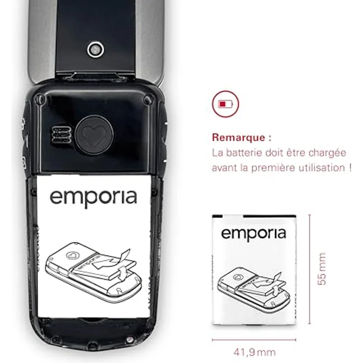 Emporia AK_V34 Ersatzakku (1020mAh) weiß – Bild 5