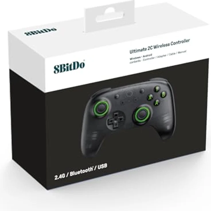 8BITDO Ultimate 2C Wireless T Gaming Controller, Transparent schwarz, Bluetooth, anpassbare Schnellauslöser, Hall-Effekt-Joysticks, Vibrationsfeedback für Nintendo Switch 2 – Bild 5