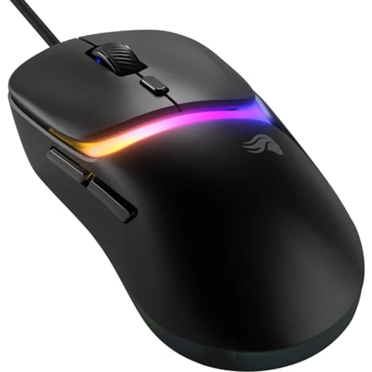 GLORIOUS Model D3 Wired-Gaming-Maus, ultraleicht (57 g), 30K-DPI BAMF-3.0-Sensor, optische Klick-Switches (130 Mio. Klicks), RGB-Design, für alle Griffarten – Schwarz – Bild 1