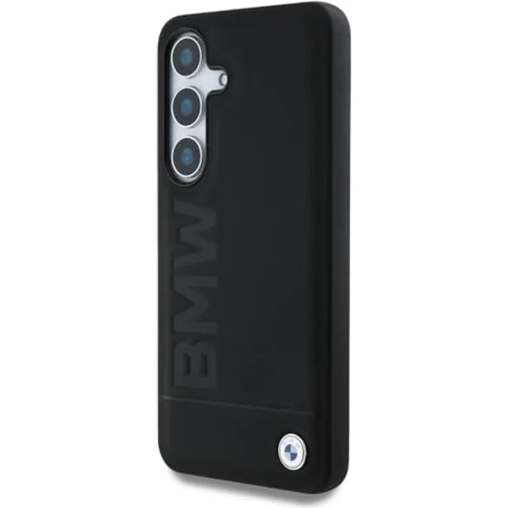 BMW Handyhülle Galaxy S25, Echtleder schwarz mit Metall-Logo, 6,2 Zoll, Stoßfest, passgenau – Bild 2