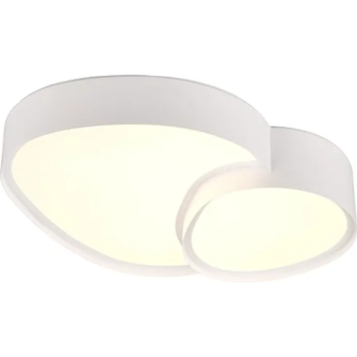 Trio Leuchten Deckenleuchte Rise 647510231, Metall Weiß matt, inkl. 21 Watt LED, Fernbedienung, Dimmbar, Lichtfarbe einstellbar