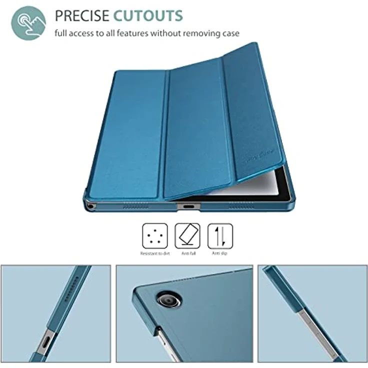ProCase Hülle für Galaxy Tab A8 10.5” (SM-X200/X205) 2022, Ultra Dünn leichte Dreifach Falt Klapp Schutzhülle mit Translucent Frosted Rückhülle – Teal – Bild 3