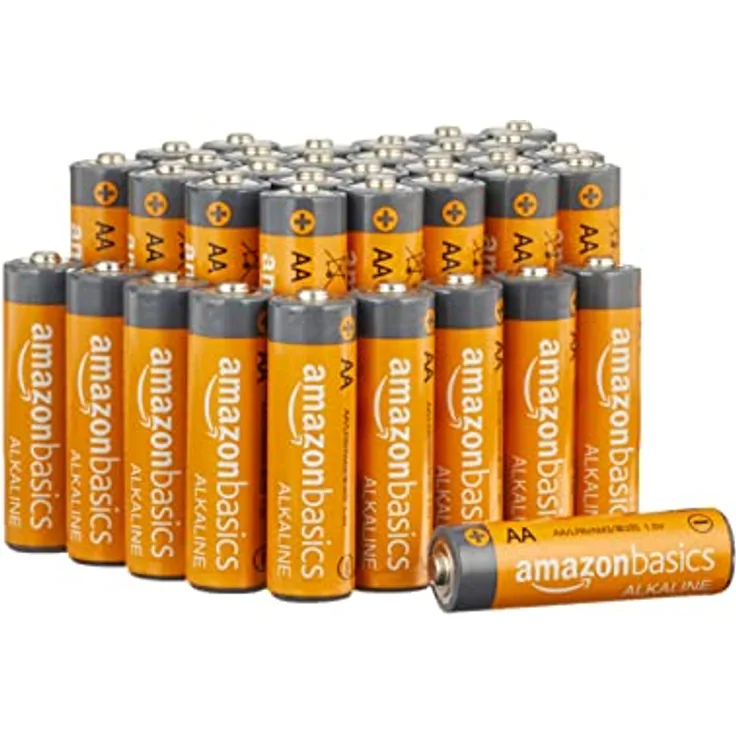 Amazon Basics Leistungsstarke AA-Alkaline-Batterien, 10 Jahre Haltbarkeitsdauer, 36er-Pack, einfach zu öffnende Vorteilspackung