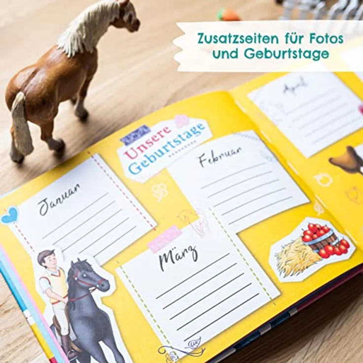 Papierdrachen Hochwertiges Freundebuch für Kinder - Bibi & Tina - Poesiealbum für alle kleinen Pferdefreunde - für 27 Freunde - buntes kindgerechtes Design – Bild 4