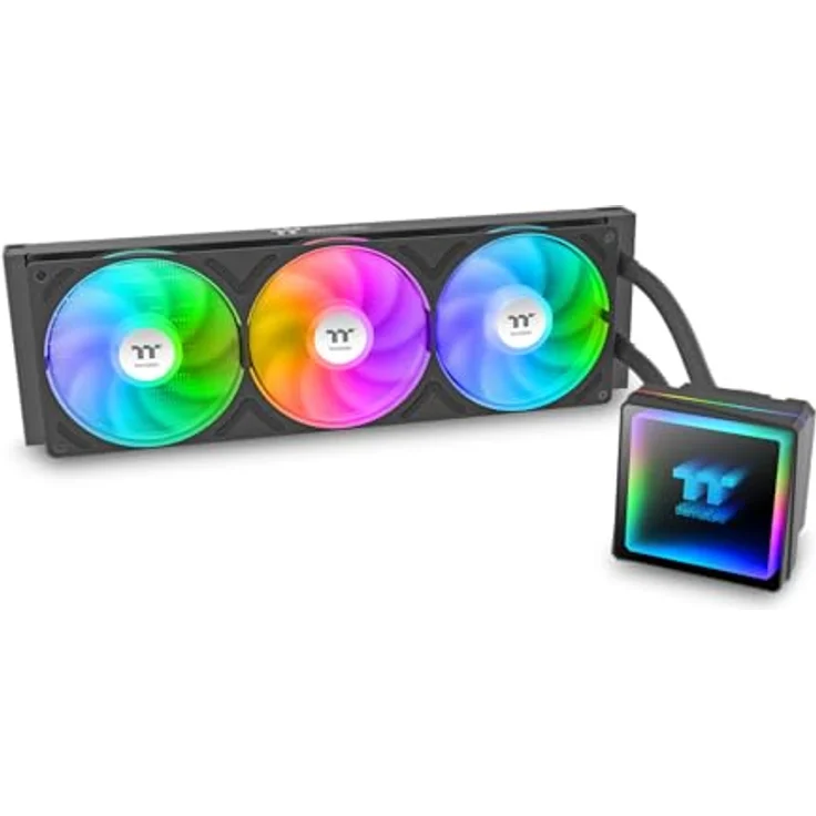 Thermaltake TH360 V3 ARGB, All-in-One Wasserkühlung mit Infinity Mirror Design und rotierbarem Pumpenkopf, schwarz – Bild 1