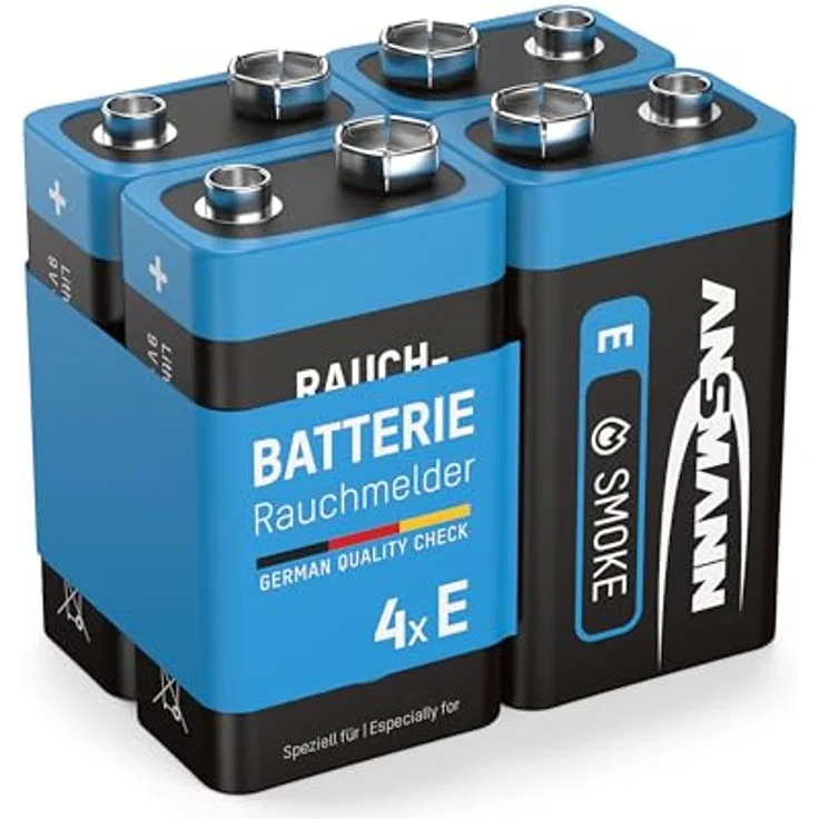4 ANSMANN Lithium longlife Rauchmelder 9V Block Batterien - Premium Qualität für höhere Leistung, 9V Batterie ideal für Feuermelder, Bewegungsmelder, Alarmanlagen & Kohlenmonoxid Warnmelder – Bild 2