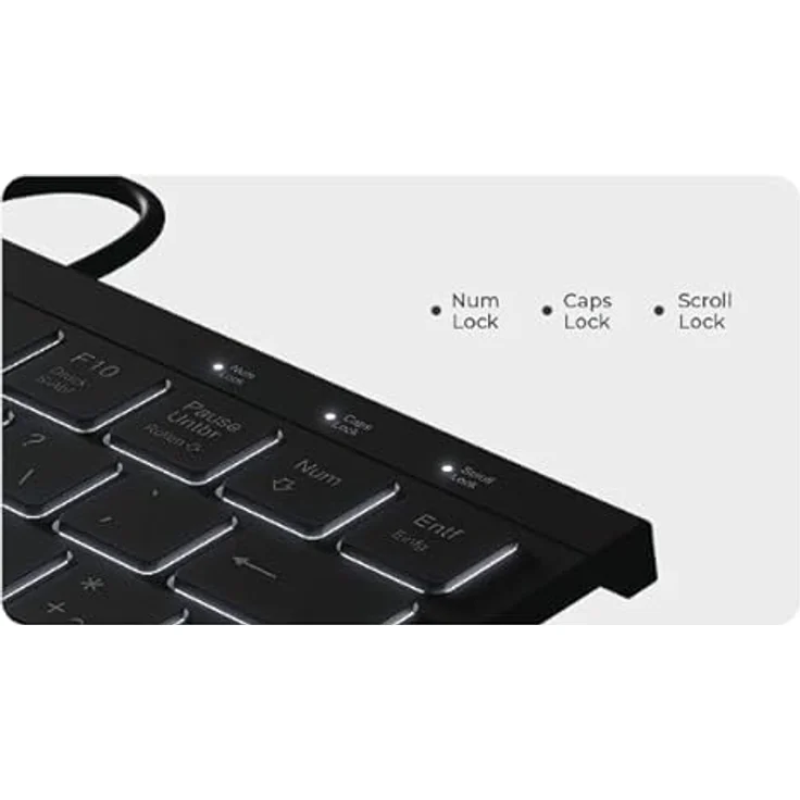 KeySonic TAS KSK-5011ELC (DE) Mini-Tastatur mit Nummernblock und sanfter Hintergrundbeleuchtung, schwarz – Bild 4