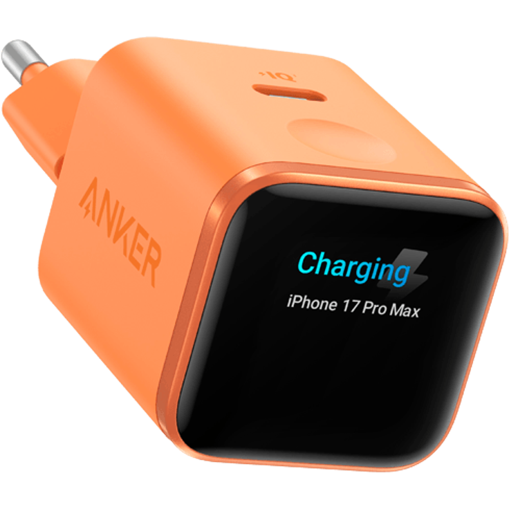 Anker Nano USB-C Schnellladegerät 45W mit Display, orange