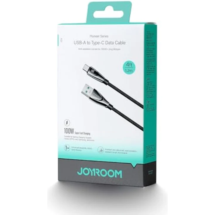 Joyroom Pioneer Series SA31-AC6, 100 W USB-A/USB-C-Kabel, 1,2 m, schwarz, schnelles Laden und hohe Langlebigkeit – Bild 7