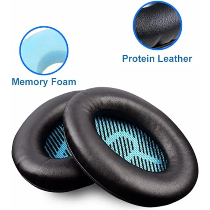MMOBIEL Ohrpolster Ear Pads Ersatz kompatibel mit Bose QuietComfort QC2/ QC15/ QC25/ QC35/ AE2/ AE2i/ AE2 AE2-W (Blau/Schwarz) – Bild 8