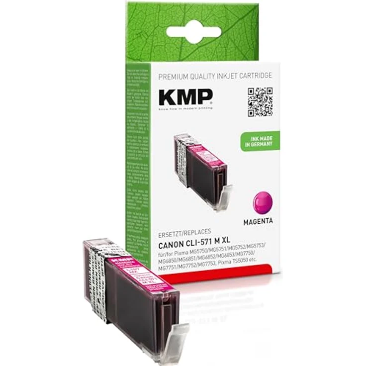 KMP Druckerpatrone für CLI-571 M XL Magenta - Kompatibel - Tintenpatrone für Canon Pixma MG5700 Series-MG6800 Series-MG7700 Series-TS5000 Series-TS6000 Series-TS8000 Series - Office Druckerzubehör – Bild 2