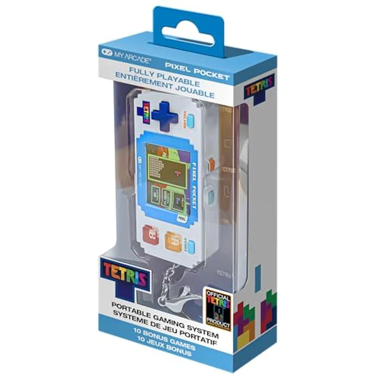 My Arcade Tetris Pixel Pocket, Kompakte Tragbare Konsole mit 10 Bonusspielen und 1.8 Zoll Farbdisplay – Bild 1
