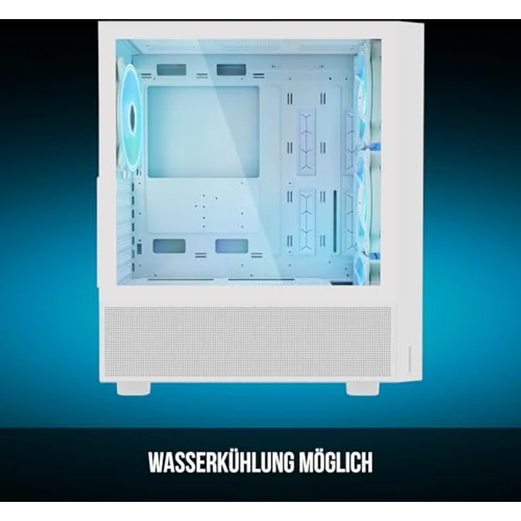Modecom ATX Breeze ARGB Semitower Gehäuse, Weiß - PC-Gehäuse mit mehrfarbiger Beleuchtung und großem Platzangebot – Bild 6