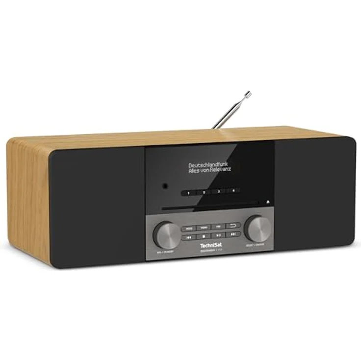 TechniSat DIGITRADIO 3 ASA, Stereo DAB+ Kompaktanlage mit CD-Player, Bluetooth, USB, AUX-In, Radiowecker, 20 W RMS, Eiche – Bild 1