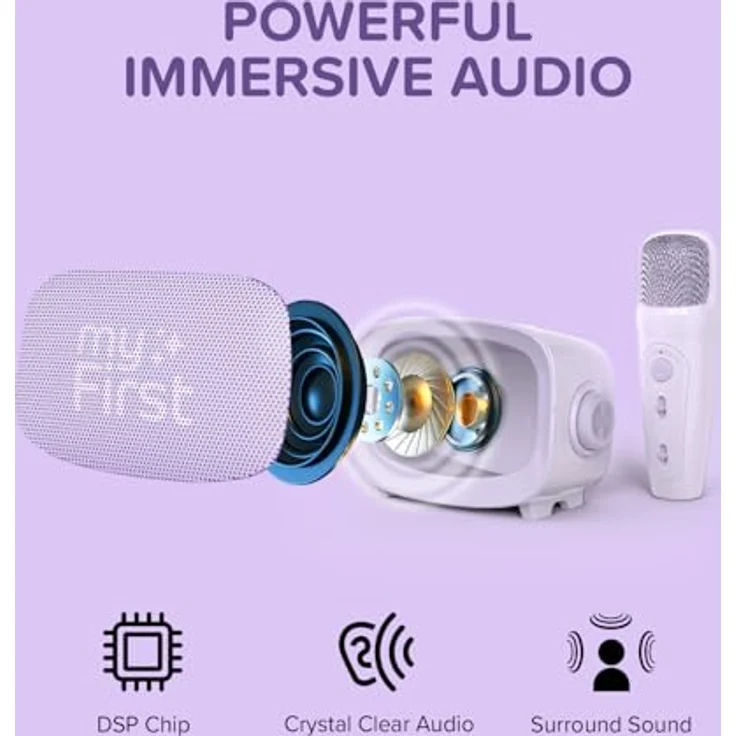 myFirst Voice 2, Tragbares interaktives Mikrofon & Wireless-Lautsprecher mit Bluetooth, Lila, Stimmwechselfunktion und Hallkontrolle – Bild 5