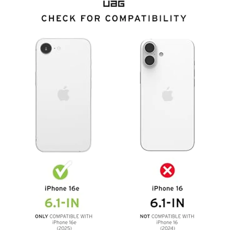 URBAN ARMOR GEAR Pathfinder MS Hülle für Apple iPhone 16E (Wireless Charging / Magnetisches Aufladen, Militärstandard) in ash (grau transparent) – Bild 2