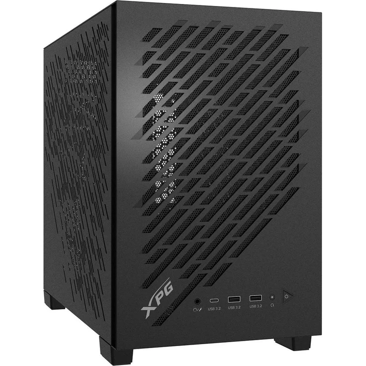 Adata XPG VALOR AIR NANO Midi Tower PC-Gehäuse, schwarz, mATX/Mini-ITX, 120 mm Lüfter, USB 3.2 Gen 2 Typ C, bis zu 5 Erweiterungskarten