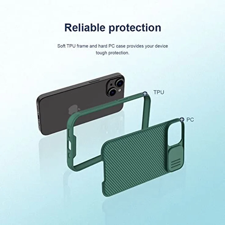 Nillkin CamShield Pro Case für iPhone 14 Plus, Armored Cover mit Kameraschutz, grün – Bild 7