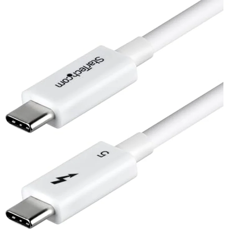 StarTech 80cm Thunderbolt 5 Kabel USB-C, 80Gbps, 240W PD, Dual 8K 60Hz, TB4, USB4, weiß – Bild 1