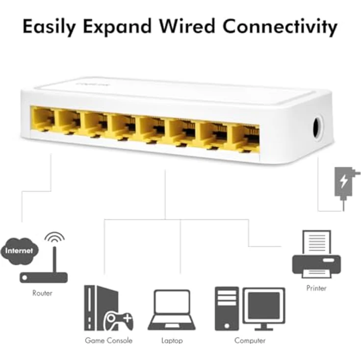 LogiLink Professional 8-Port Gigabit Desktop Netzwerk Switch, ideal für hohen Datentransfer ohne Verzögerung, lüfterloses Design, schwarz – Bild 2