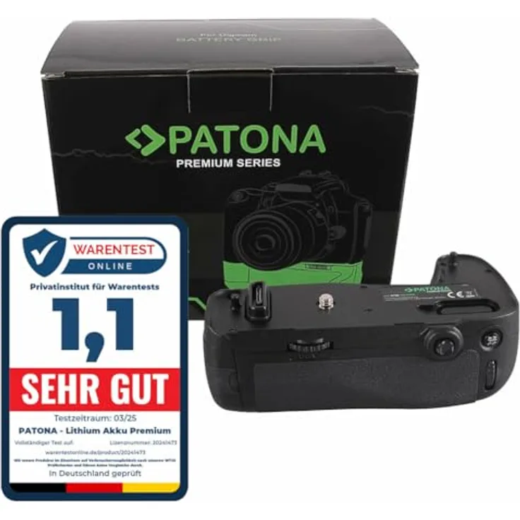 PATONA 1494, Ersatz für Batteriegriff Nikon MB-D16 für D750 mit IR-Fernbedienung, Ergonomisches Design für sicheren Halt, Batteriefach für 1x EN-EL15 oder 6x AA