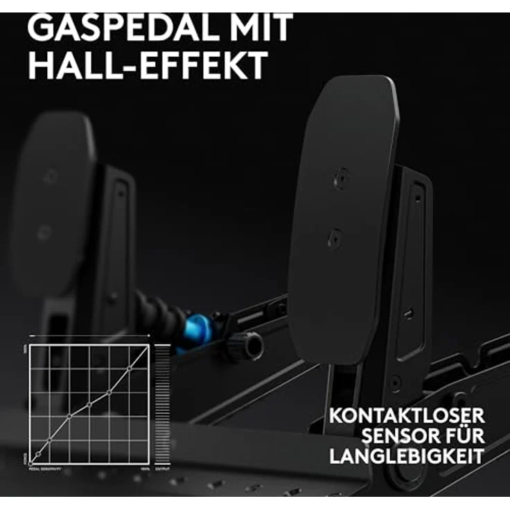 Logitech G RS Pedals – Sim-Racing-Pedale mit 75-kg-Loadcell-Bremse, einstellbaren Pedalpositionen und robustem Stahlrahmen – Schwarz – Bild 3