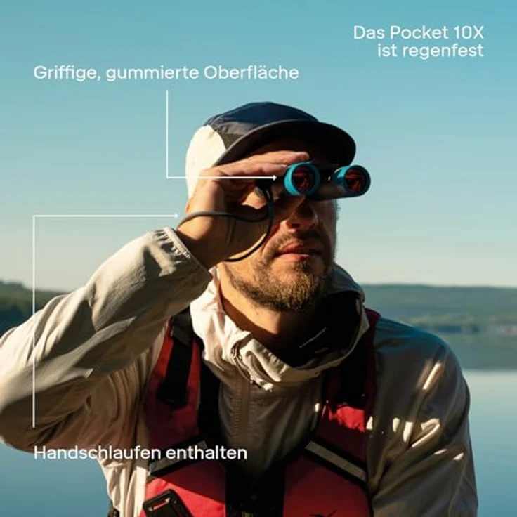 Silva Pocket 10X Fernglas, 10x25 Wasserfest, faltbar mit BK7 Optik, inkl. Etui und Handschlaufen – Bild 4