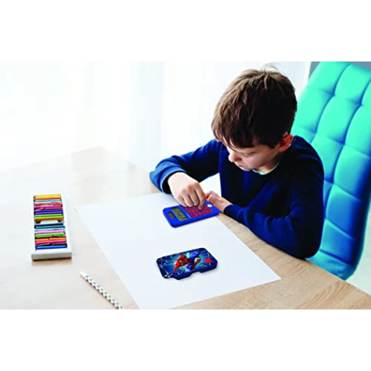 Lexibook Marvel Spider-Man Taschenrechner, 8-stellig, klassische und erweiterte Funktionen, Solarbetrieb, schützende Hartschale, blau/rot, C45SP – Bild 4
