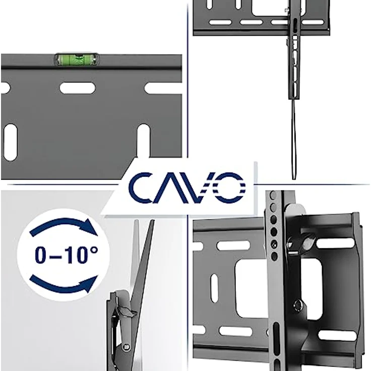 CAVO TV-Wandhalterung 37-70 Zoll für Bildschirme bis zu 50 kg, Max VESA 600 x 400 mm neigbare TV Halterung für LCD/LED/Plasma Fernseher Flach&Curved – Bild 2