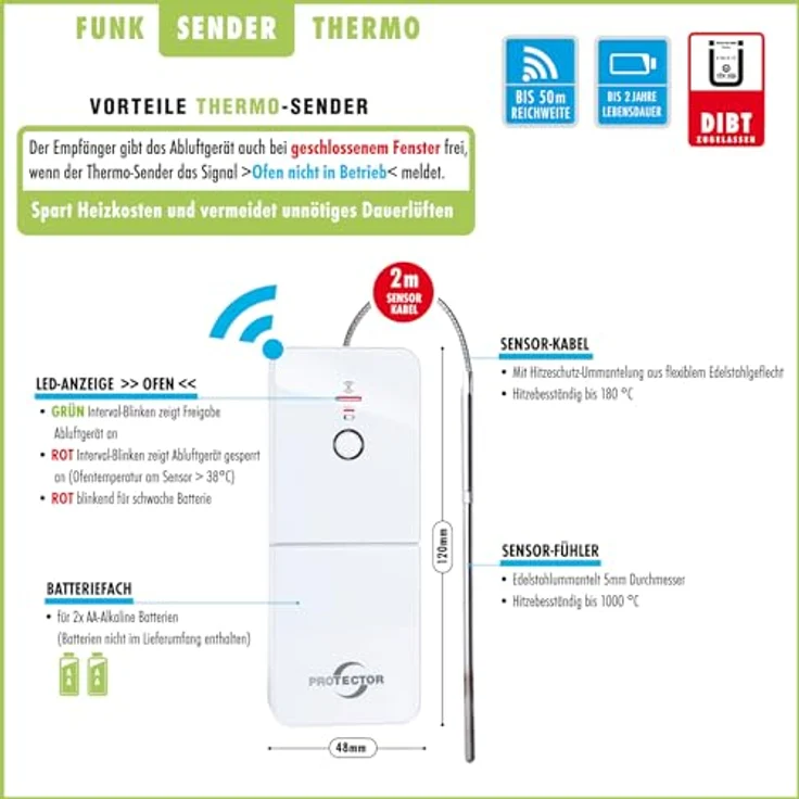 PROTECTOR AS 7040 Funk Abluftsteuerung PREMIUM mit 3 Funk-Sendern und mit DIB... – Bild 6