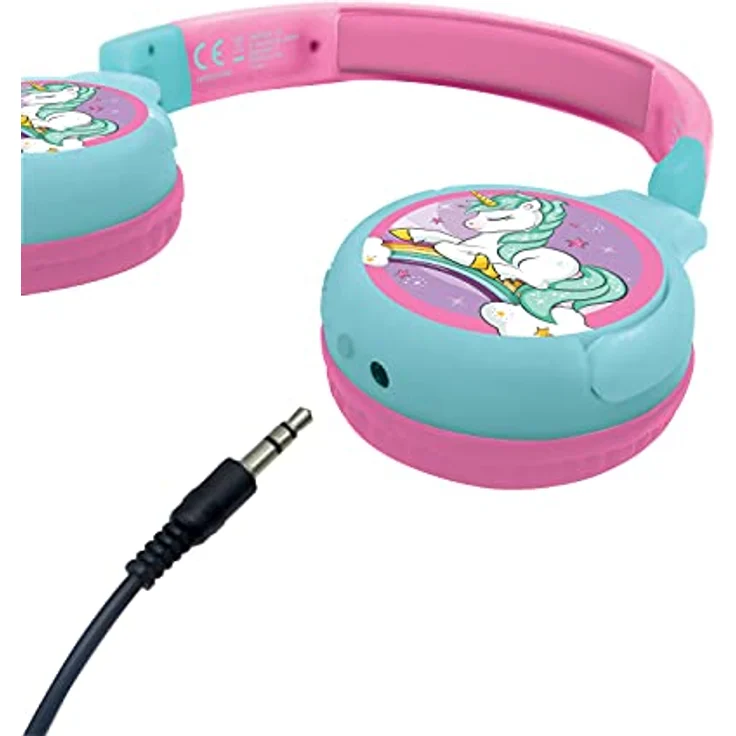 Lexibook® Einhorn faltbare Kopfhörer Bluetooth und Kabelanschluss Kinder-Kopfhörer, 2-in-1 Audiokopfhörer in tollem Einhorn Design, Kids Safe Funktion, Bluetooth 5.0, in Kunststoff, Größe ca. 19 x 17 x 8 cm – Bild 3