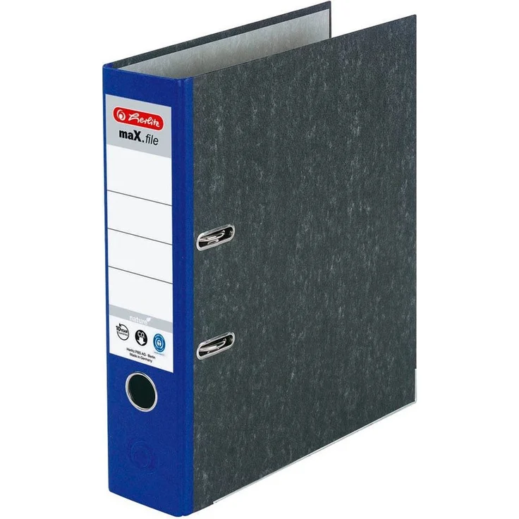 Herlitz Aktenordner herlitz Ordner maX.file nature, Rückenbreite: 80 mm, blauer – Bild 1