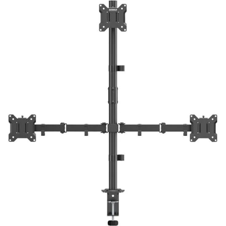 SpeaKa Professional Monitorhalterung SP-MM-231, Höhenverstellbar und Neigbar für 3 Displays (43,2cm/17" - 81,3cm/32"), Schwarz – Bild 3