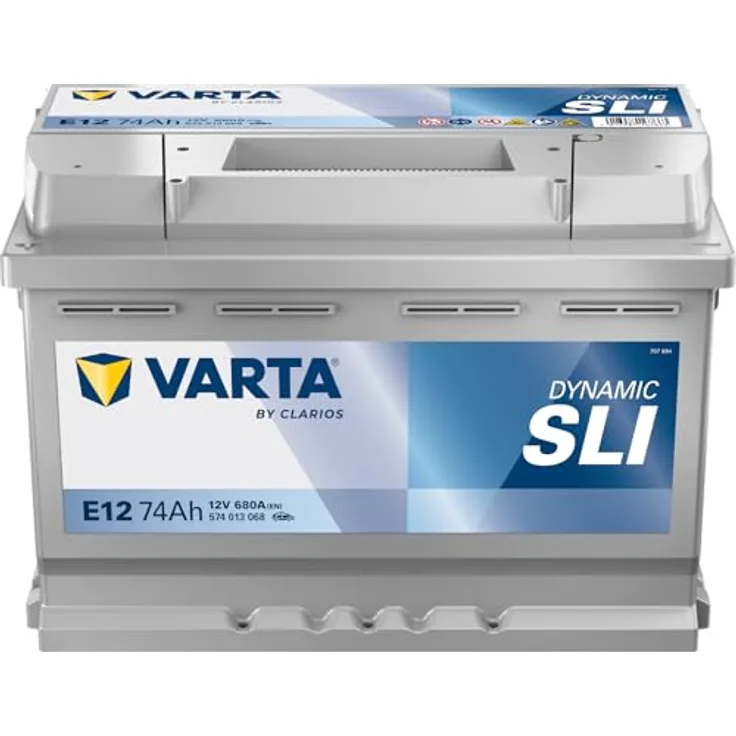 VARTA E12 Blue Dynamic 74Ah 680A Autobatterie, wartungsfrei, 12V, Schaltung 1, 278 x 175 x 190 mm