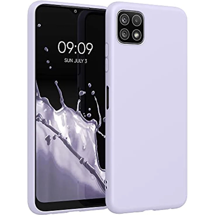 kwmobile Hülle kompatibel mit Samsung Galaxy A22 5G - weiches TPU Silikon Case für kabelloses Laden - Lavendel – Bild 1