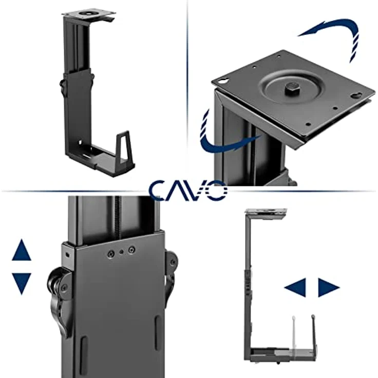 CAVO CH-GAME-360-W Desktop PC-Halterung, 360° drehbar, weiß, verstellbar für Computer bis 247 x 550 mm und 15 kg, von SOTECH – Bild 3