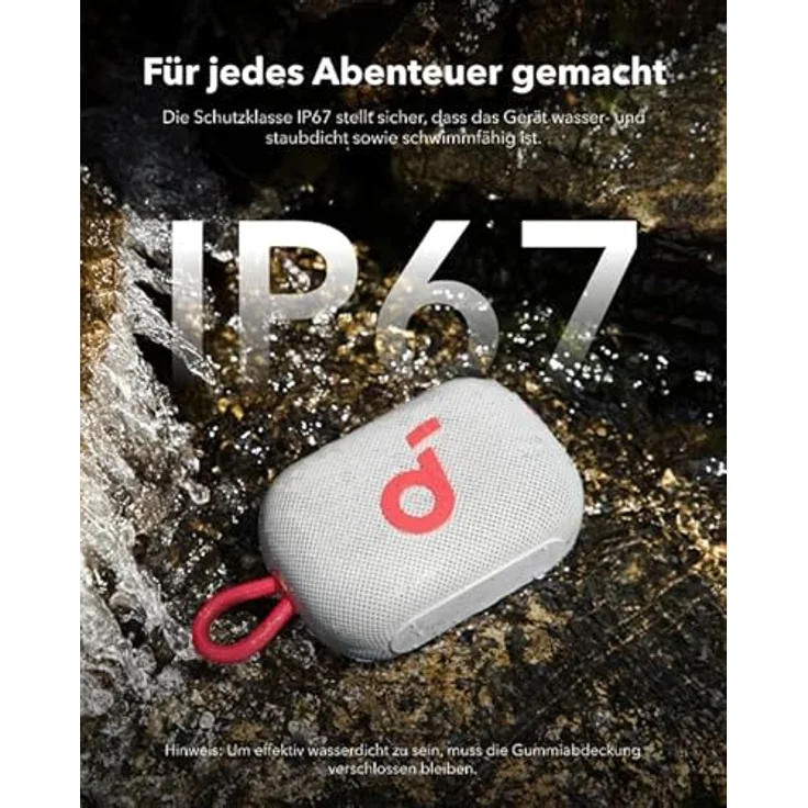 soundcore Select 4 Go Bluetooth Lautsprecher, ultraportabel, bis zu 20h Wiedergabe, IP67 Wasser- und Staubschutz, schwimmfähig, kraftvoller Sound, für drinnen und draußen, Wandern und Radfahren – Bild 4