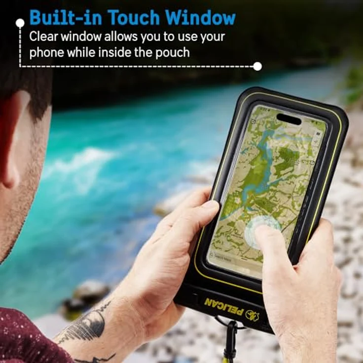 Pelican Marine – IP68 wasserdichte Handyhülle/Hülle (Normale Größe) – schwimmende, wasserdichte Handyhülle für iPhone 15 Pro Max/14 Pro Max/13 Pro Max/12/S24 Ultra – abnehmbares Umhängeband – – Bild 3