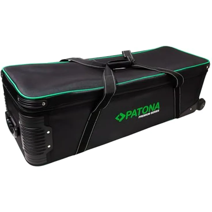PATONA Premium Rollkoffer für Studioblitze und Zubehör, Nylon schwarz, Innenmaße 100 × 33 × 24 cm, inklusive 4 Klett-Trenner und Bodeneinlage