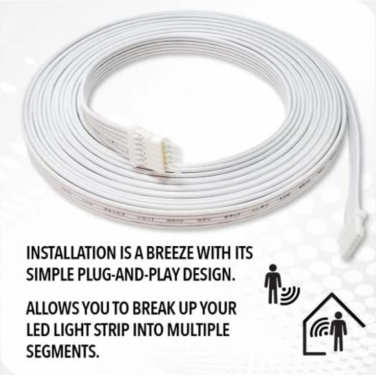 Nordic Light Solutions 3m Verlängerungskabel für Philips Hue Lightstrip V4 & Solo, hochwertig, weiß, spezielle Erweiterung für Lichtstreifen – Bild 5