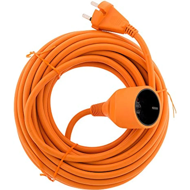 Zenitech Verlängerungskabel 16A HO5VV-F 2x1,5mm² 3680W / 230V, orange, witterungsbeständig, 20m Länge, NF- & CE-zertifiziert – Bild 3