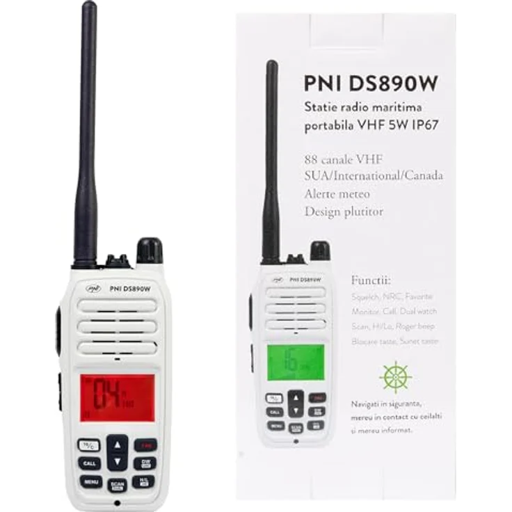 PNI DS890W, Tragbarer Seefunksender mit 88 Kanälen, 10 Wetterkanälen und einstellbarem Squelch, IP67 Schutzart – Bild 7