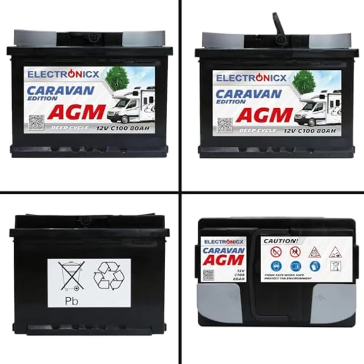 Electronicx Caravan Edition V2 AGM Batterie 80Ah 12V - Wartungsfreie Versorgungsbatterie für Wohnmobil & Boot mit hoher Zyklenfestigkeit – Bild 9