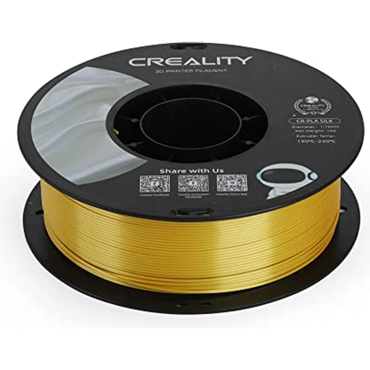 Creality CR-Silk PLA Filament, 1.75 mm, 1000 g, Gold, metallischer Glanz, umweltfreundlich, hohe Zugfestigkeit bis 35 MPa – Bild 4